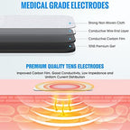 10-Pack Large TENS Electrode Pads - 3.5mm Snap Connectors - High Conductivity, Reusable Electrodes Pads for TENS Massager and Muscle Stimulation