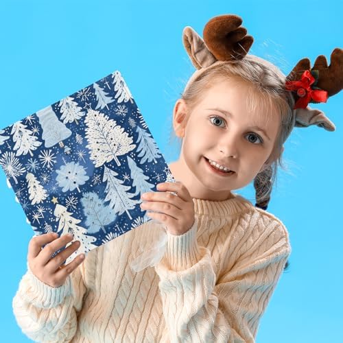40pcs Winter Napkins Decorations,Blue Winter Christmas Napkins,Christmas Tree Xmas Reindeer Napkin for Winter Holiday Party Xmas Birthday Party Supplies