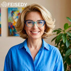 FEISEDY 3 Pack Reading Glasses Women/Men - High-End Cat Eye Design, Anti-Bluelight Trendy Glasses B0374