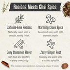 Numi Organic Rooibos Chai Tea Bags, 18 Tea Bags (Pack of 3), Red Tea with Cinnamon, Allspice & Ginger, Caffeine Free
