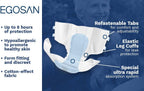 Egosan Adult Incontinence Diaper Briefs 8 Hour X-Dry Protection for Highest Absorbency with Adjustable Tabs Disposable for Men and Women (Large (48-Count))