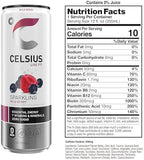 CELSIUS Sparkling Wild Berry, Sugar Free Energy Drink, 12 Fl Oz (Pack of 12)