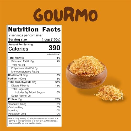 GOURMO Shredded & Baked Kadayif 200g (7.1 oz), Kataifi Shredded Fillo Dough for Dubai Chocolate Bars, Kunafa, Knafeh