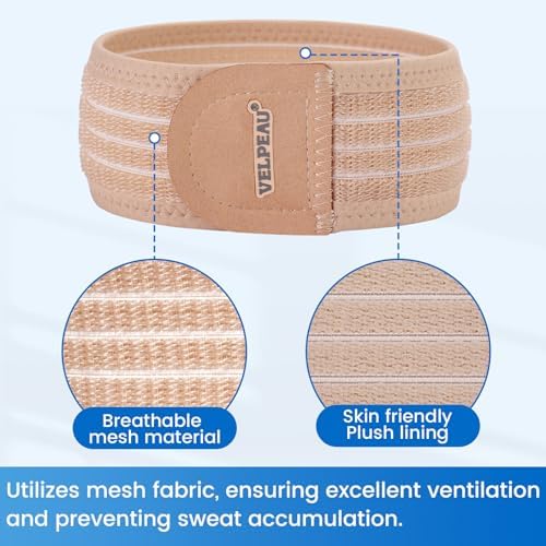 Velpeau Umbilical Hernia Belt Baby Newborn -with 3 Different Shaped Compression Pads, Belly Button Navel Band Wrap Truss Abdominal Binder Support for Infant, Children, Toddler, Kids (Khaki-Reg)