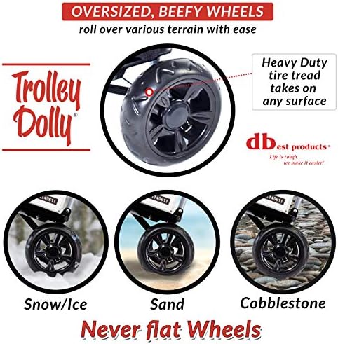 dbest products Trolley Dolly Black Foldable Shopping cart for Groceries with Wheels and Removable Bag and Rolling Personal Handtruck Standard