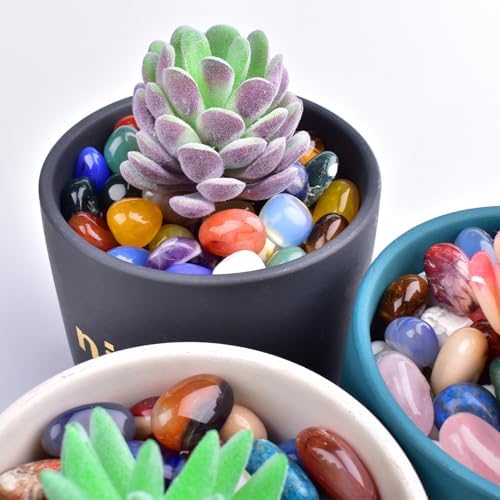 Sakura Agate Healing Crystal Stone Set - 24 Pieces, 0.6" Natural & Polished Stones for Healing, Meditation, Reiki, Chakra, Crafting & Decoration
