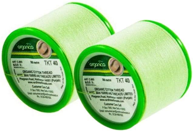 ORGANICA 2 Spool X 300M Organica Organic Cotton Eyebrow Threading Thread - India - Dermaplaning Epilator Tool For Upper Lip Chin Forehead Ibrow Hair Removal