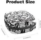 Sanitary Napkin Storage Bag,Period Bag,Vintage Black White Skull,Sanitary Bags for Feminine Products