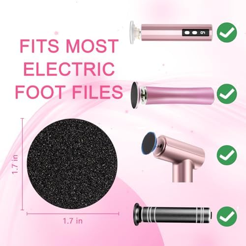 Trazzo 80/120/180 Grit Replacement Sanding Discs for Electric Foot File - Color-Coded Refill Sandpaper Pads for Callus Remover, Fits Most Round Foot Grinders (60PCS)