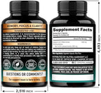 Lions Mane Supplement Capsules - Organic Lions Mane - Made in USA - Fruiting Bodies Extract - 1200 mg, 25% Polysaccharides - Memory & Focus Support - As Lions Powder - 120 Capsules, 2 Month Supply