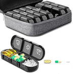 Pill Organiser 7 Day 3 Times, Travel Pill Dispenser, Weekly Pill Box Organisers, Store Medication, Vitamin, Fish Oil, Supplement,Grey