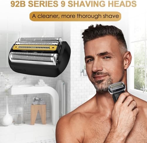 92B Series 9 Electric Shaver Replacement Head, Series 9 Shaving Razor Head S9 Foil & Cutter Razor Heads Compatible with 9290cc, 9291cc, 9370cc, 9293s, 9385cc, 9390cc, 9330s, 9296cc Etc