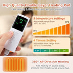 Electric Heated Foot Warmer for Men and Women, Foot Heating Pad Flannel Foot Heater with 2h Auto Off, Fast Heating Settings 4 Timers, Foot Heater for Bed,Under Desk,Office,Home Machine Washable, Gray