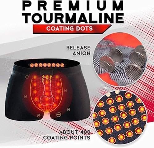 3Pcs Set Magnetic Therapy Boxer Shorts for Men's Physiological Health, Enlargement Underwear, 52 Energy Magnets Improving Male Power (D,L)