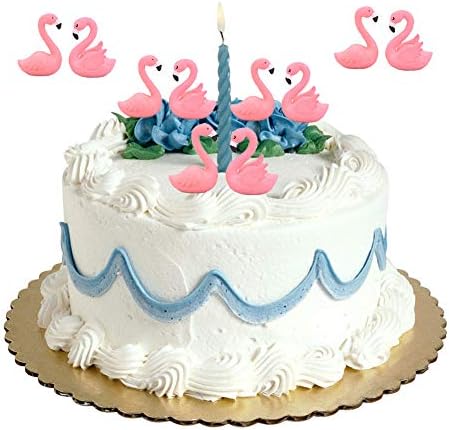 10 Pcs Miniature Flamingo Figurine Easter Cupcake Toppers, Mini Flamingo Cake Decorations for Flamingo Party Bridal Wedding Fairy Garden Decor