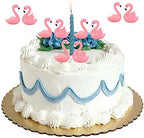 10 Pcs Miniature Flamingo Figurine Easter Cupcake Toppers, Mini Flamingo Cake Decorations for Flamingo Party Bridal Wedding Fairy Garden Decor