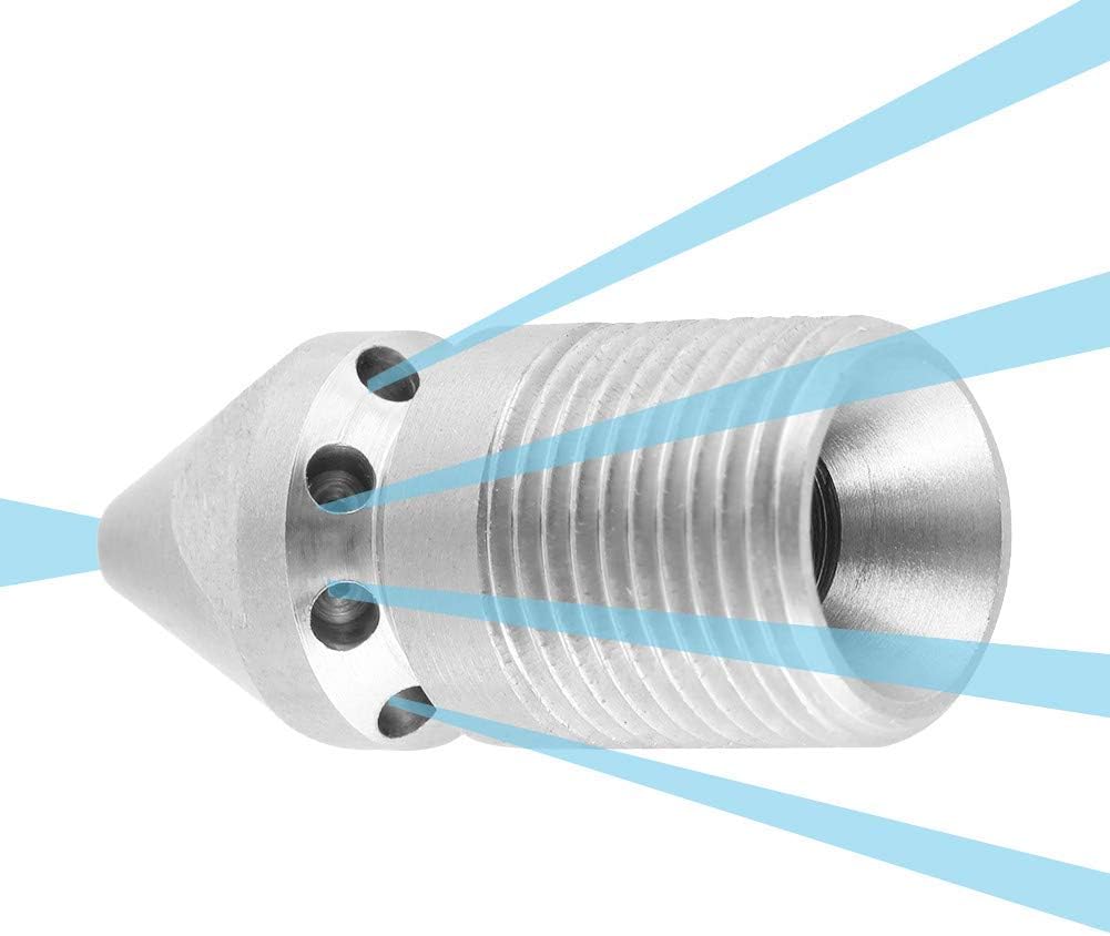Stainless Steel SS304 Drain Cleaning Nozzle Pressure Washer Sewer Jetter Nozzle 3/8" Male Thread Pressure Sewer Jet Cleaning Water Pipe Drain Jetter Nozzle - 250 Bar