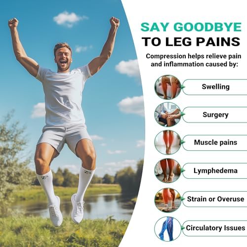 Zeta Wear Plus Size Knee-High Compression Socks Closed Toe 15-19 mmHg Support for Men & Women Wide Calves, Swelling, Varicose Veins, Travel