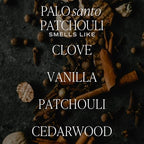 Sweet Water Decor Palo Santo Patchouli Candle - Vanilla, Musk, Sandalwood, Patchouli Scented Soy Spa Candles for Home - Gifts for Women, Men - 9oz Amber Jar, 40 Hour Burn Time