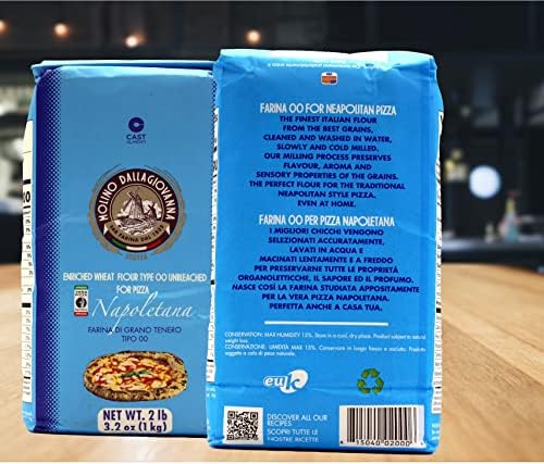 Molino Dallagiovanna La Napoletana High Tempature Long Fermentation Pizza Flour (AVPN Grade) Type 00 4.4 lbs Professionally packaged 2 pack in food grade polyolefin wrap