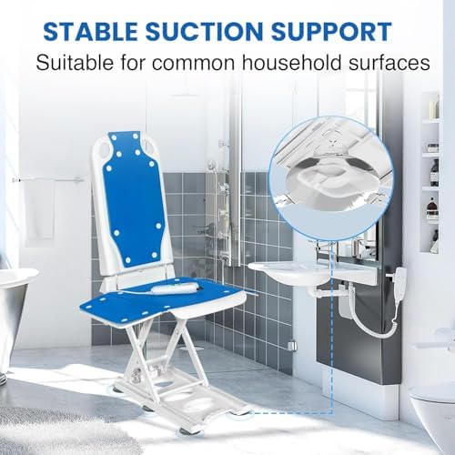 Platinum Health Tranquilo Premium Electric Bath Lift with Padded, SAFESWIVEL Rotating SEAT and Electric Recline. 300lb. Lifting Capacity and Extra High Lifting Range up to 21.5 inches.