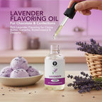 Dolce Flav Natural Lavender Extract – 2 Ounce Oil-Soluble Kosher, Sugar-Free, Concentrated Floral Lavender Flavoring for Baking, Chocolates & Desserts, Includes Measured Dropper