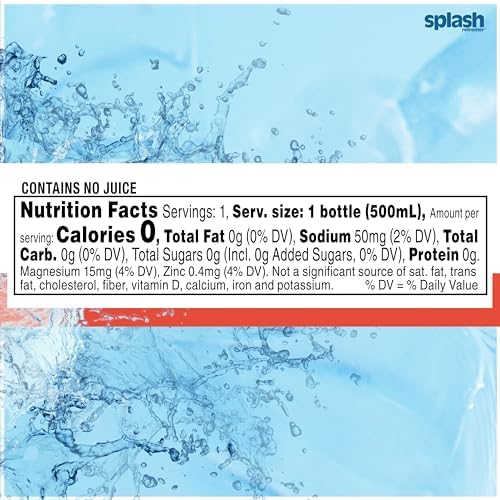 Splash Refresher Mandarin Orange Flavored Water, 16.9 Fl Oz, Plastic Bottle, Pack of 12