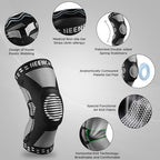NEENCA Professional Knee Brace for Pain Relief, Medical Knee Support with Patella Pad & Side Stabilizers, Compression Knee Sleeve for Meniscus Tear, ACL, Joint Pain, Runner, Workout (Black, Medium)