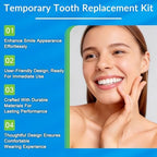 Veneers Teeth for Women, Tooth Replacement Missing Teeth, Upper Veneer Cosmetic, Moldable Thermal Beads Replacement Kit, Unisex to Temporary Tooth Repair Kit, 6PCS-EEr