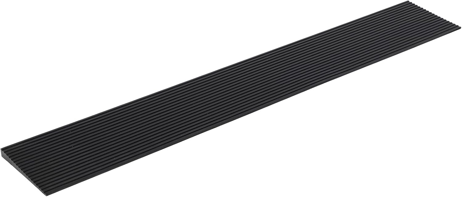 Threshold Ramp 0.6" Rise, 35.4" Wide Non-Slip Rubber Door Entry Ramp Doorways Driveways Bathroom Raised Landings for Wheelchairs, Scooters, Walkers and Power Chairs