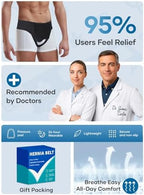 Hernia Belt for Men and Women, Hernia Support Truss for Single/Double Inguinal, Adjustable Waist Strap with 2 Removable Compression Pads, Black