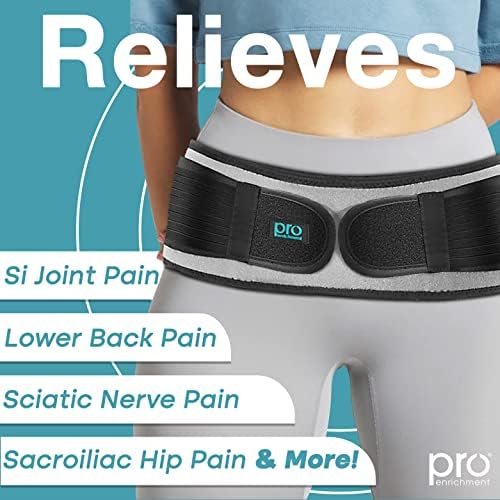 Sacroiliac Hip SI Belt for Women and Men That Alleviates Sciatic, Pelvic, Lower Back, Leg and Sacral Nerve Pain Caused by Si Joint Dysfunction| USA Patented - Hip Brace Support (Regular/Grey)