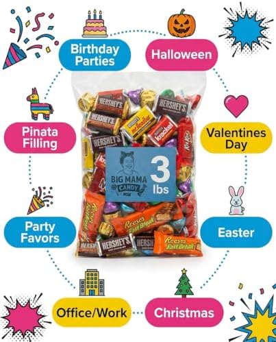 Chocolate Candy Variety Pack 3 lbs - Bulk Candy Assortment Individually Wrapped for Easter, Party Favors, Goodie Bags & Pinata Stuffers
