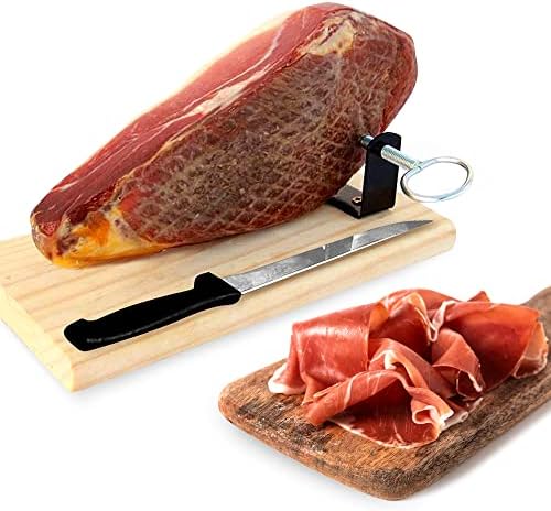 Serrano Ham Boneless & Ham Stand - Spanish Jamon Serrano Ideal for Tapas Approx. 1 Kg or 2.2 lb Jamonprive - GMO Free and Gluten Free