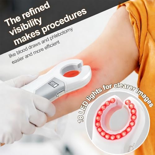 Rechargeable Vein Finder, Vein Finder for iv Access for Universal Skin Compatibility, Suitable for Nurses,Clinics & Home Use Vein Locator Device-White