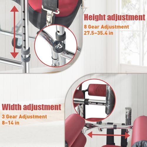 Rehabilitation Walker for Children – Adjustable 6-Wheel Anti-Tilt Walking Aid with Safety Lock for Cerebral Palsy, Hemiplegia & Post-Surgery Recovery, 220 lbs Max