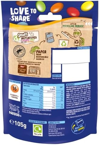 Smarties Milk Chocolate Sharing Bag 105g (Pack of 1)