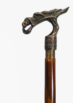 Antique Brass Dragon Handle Cane Walking Stick Designer Vintage Walking Canes, Brown, 37