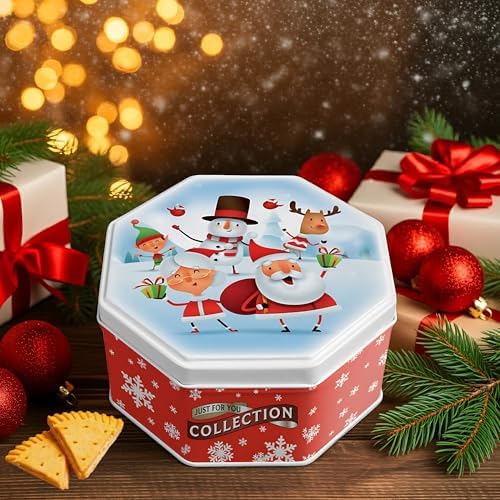 Campbells Shortbread Petticoat Tails Christmas Tin 4.1 Oz (115g) - Santa Family Tin, Pure Butter Scottish Shortbread Christmas Cookies from Scotland, British Holiday Biscuits & Scottish Treats Gift