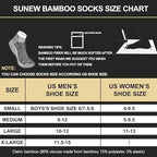 Sunew 6 Pairs Viscose Bamboo Socks, Unisex Cushioned Comfortable Ankle Workout Hiking Golf Socks