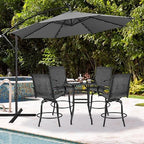 Yaheetech Patio Swivel Barstools Outdoor Chairs Set of 4, High Bistro Stools Outdoor Furniture, All-Weather Patio Stools for Outside, Beach, Lawn, Poolside and Garden, Black