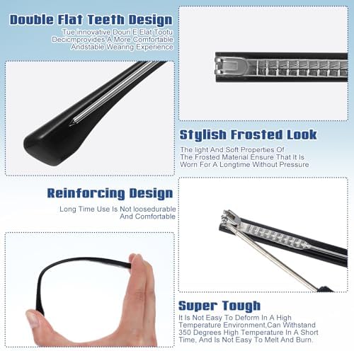 Glasses Replacement Arms Legs 2 Pairs with Eyeglasses Fix Adjustment Accessories with Temple Anti-Slip Silicone Tips Eyewear Repair Kit With Screws Washers Screwdrivers Nose Pads