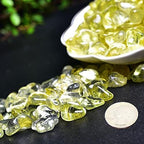 Natural Citrine Tumbled Chips Crushed Crystal Stone, 7-9mm Polished Healing Crystal Chips Healing Reiki Crystal Jewelry Making Home Decoration