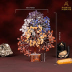 ANAYA AGATE 7 Chakra Healing Crystal Tree of Life Kit, Bracelet, Pendant, Necklace, Feng Shui Money Bonsai Tree, Positive Energy for Women, Mom, Sister and Housewarming Decoration