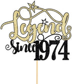 Legend Since 1974 Cake Topper,Cheer 50th Cake Topper,Happy 50th Birthday Cake Topper,Funny 50 and Fabulous Decoration (1974)