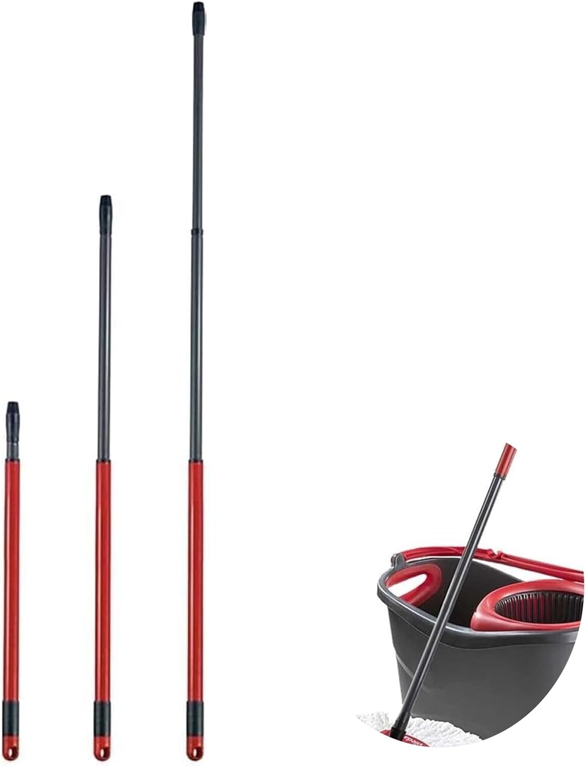 3 Section Telescopic Handle for Vileda O-Cedar Easywring Spin Mop Replacement, 22 Inch to 48 Inch Elescopic Extends Handle