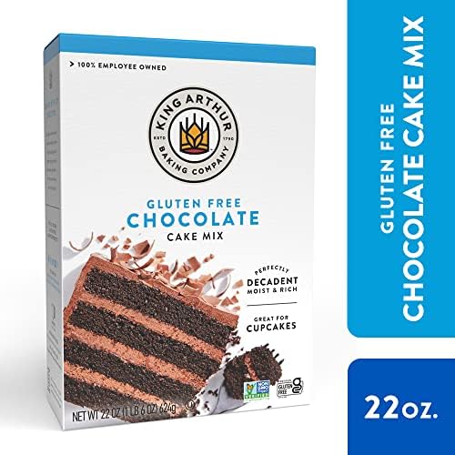 King Arthur Gluten Free Chocolate Cake Mix: Rich, Moist, and Delicious Dessert for Birthdays and Special Occasions - Non-GMO, Kosher, Non-Dairy Baking Mix (22 oz)