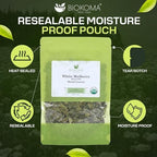 Biokoma Organic White Mulberry Leaf Tea Loose Dried Leaves 1.76oz - Morus Alba Herbal Tea - USDA Organic - Resealable Moisture Proof Pouch - No Additives - No Preservatives - Non GMO - Kosher
