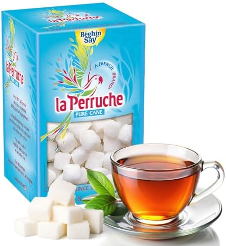 La Perruche Pure Cane White Sugar Cubes (250g/8.8oz box) | Ideal Sugar Cubes for Teas | Pack of 4