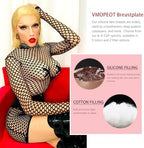 Breastplate for Crossdressers, Silicone Breast Forms for Transgender Drag Queen Fake Boobs for Cosplay